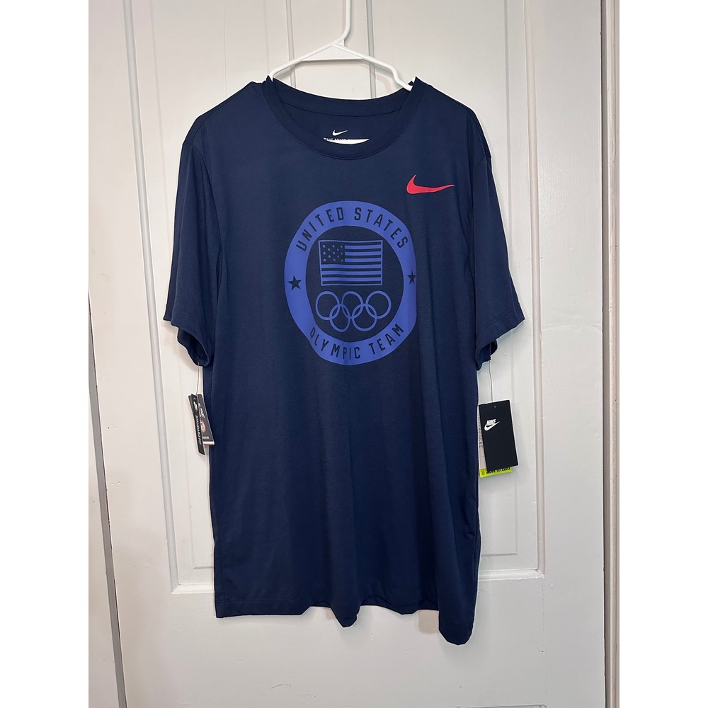 Nike Mens Team USA Olympic Team Dri-FIT T-Shirt Navy Blue CN1481-451 Large NWT
